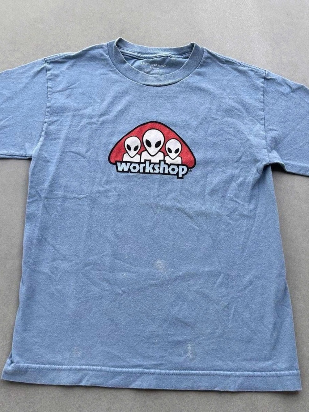 Light Blue Tee with Red Alien Logo
